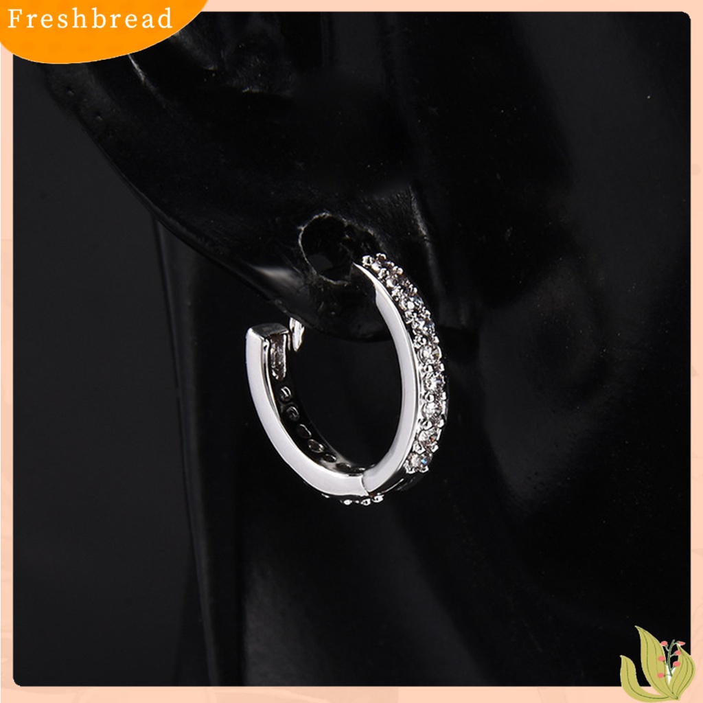 &lt; Freshbread &gt; Anting Wanita Berlian Imitasi Simple Mini Piercing Hoop Studs Earlobe Tragus Lingkaran Untuk Perempuan