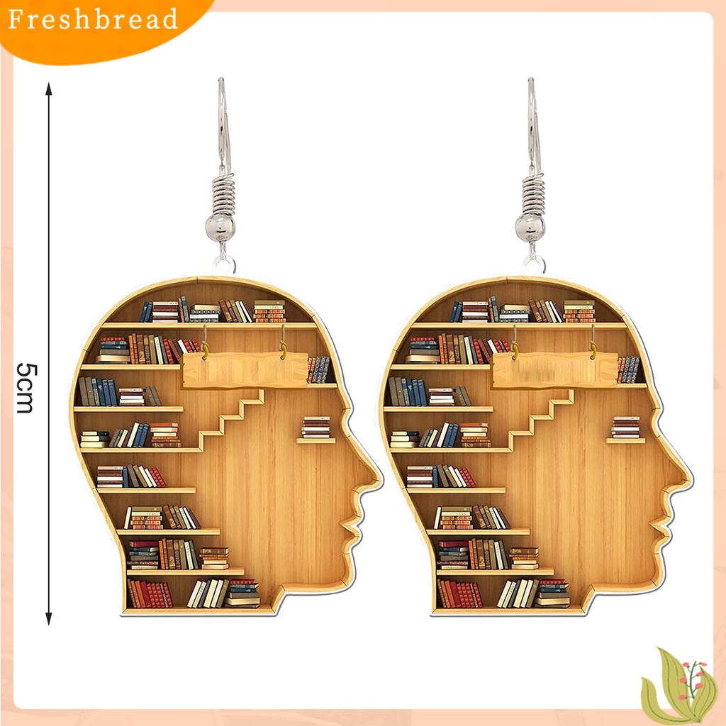 &lt; Freshbread &gt; 1pasang Tindik Unik Serbaguna Drop Earrings Vintage Book Lover Heart Librarian Hook Earrings Aksesoris Perhiasan