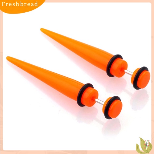 < Freshbread > 2Pcs Unisex Punk Telinga Palsu Cheater Tandu Rivet Taper Plug Tunnel Gauges