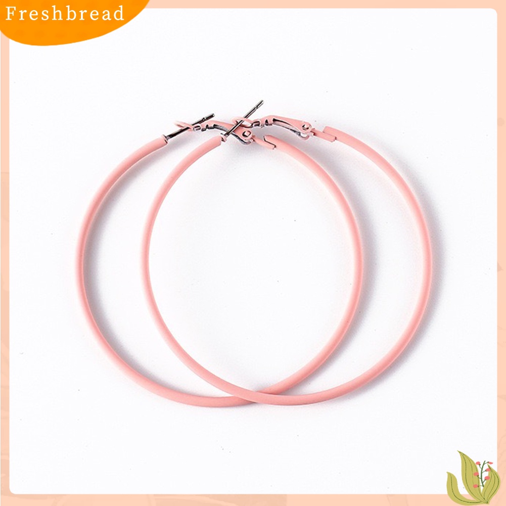 &lt; Freshbread &gt; Kreatif Lingkaran Besar Pesona Anting Hoop Warna Permen Wanita Pesta Perhiasan Hadiah