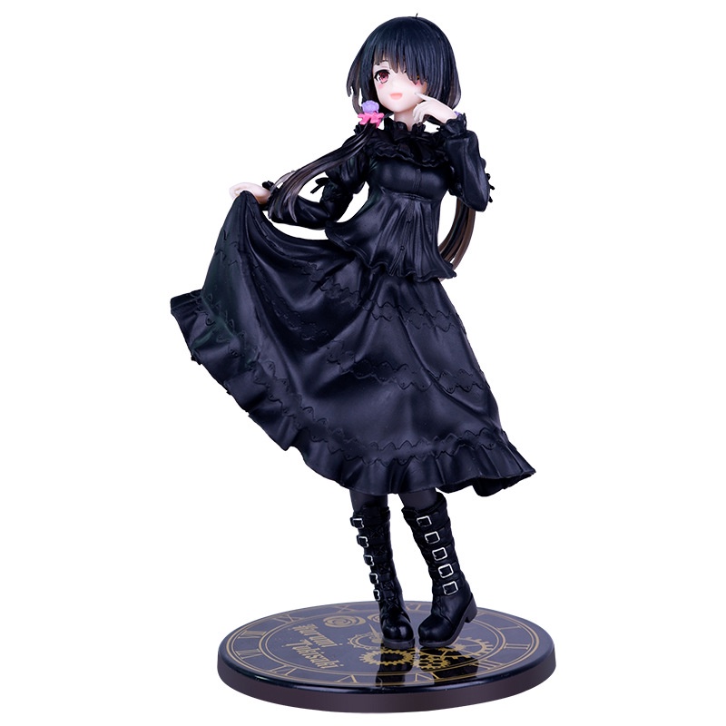 Date A LIVE Tokisaki Kurumi Wear Black Dress Casual PVC Action Figure Collectible Model Mainan