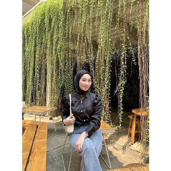 BEFAST - ZFS OOTD BLOUSE RAINIA / BELLPUFF SATEEN SILK PREMIUM BLOUSE / Pakaian Wanita Model Terbaru / Blouse Polos Formal / Outfit Daily Wanita Kerja / Fashion kekinian Remaja ABG Trendy / Blouse Sateen Lengan Panjang / OOTD Wanita Hijab Style Terlaris