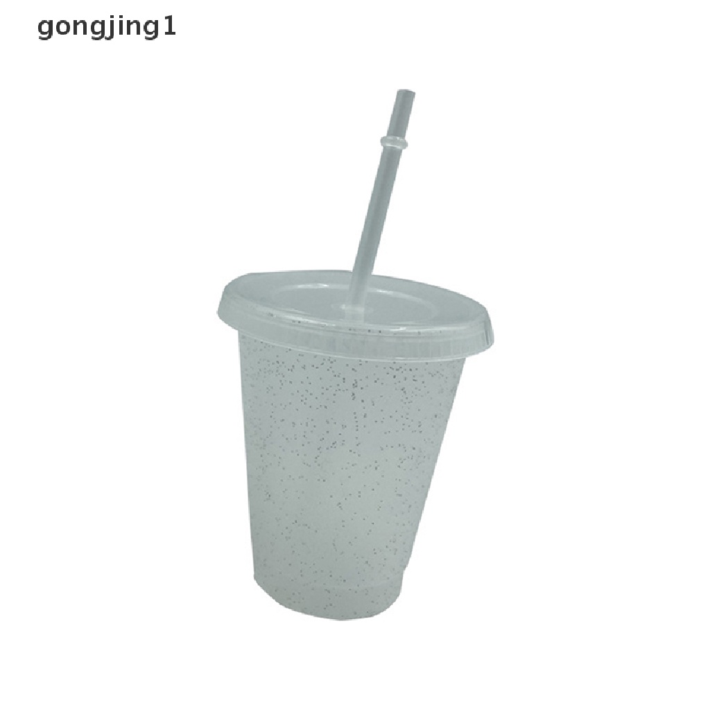 Ggg Botol Air Gelas Dingin Mengkilap Dengan Tutup Straw Drinking Cup Portable Reusable Cup ID