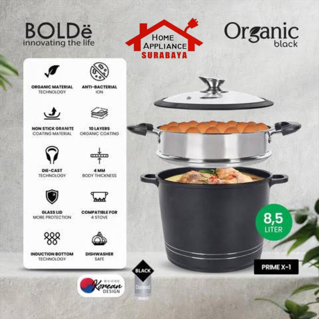 BOLDe Organic Black Series 24CM Pot + Steamer