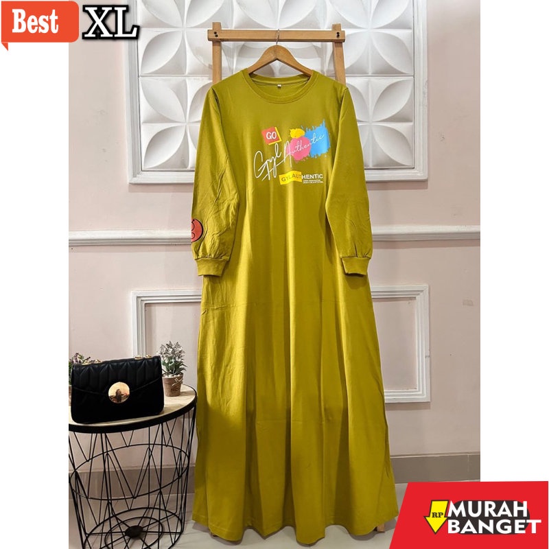 GAMIS SIZE BESAR TERBARU- GAMIS WANITA KAOS GYL JUMBO KEKINIAN//GAMIS GYL TERBARU XXL