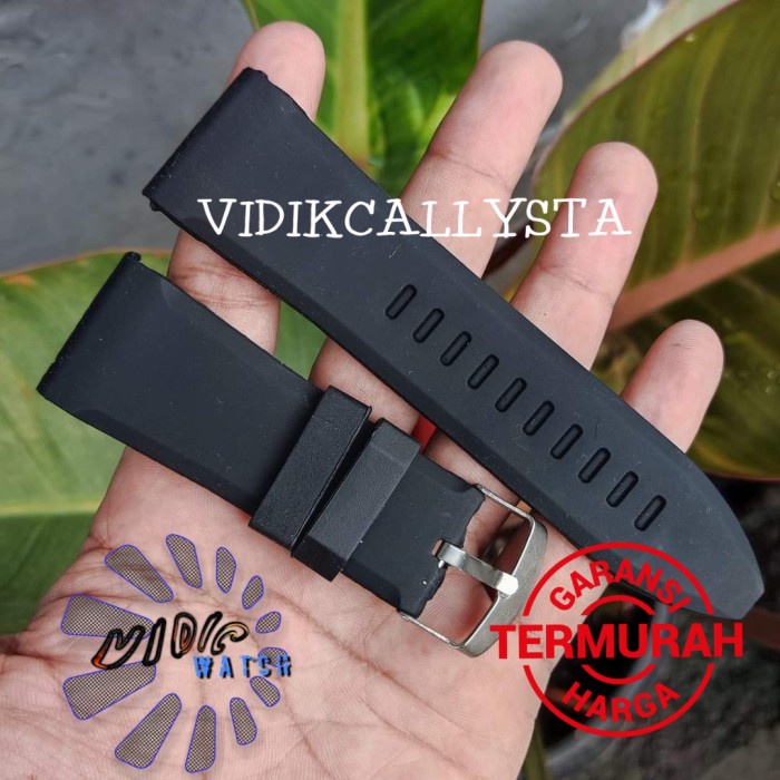 Strap Tali Jam Tangan Karet Rubber Hitam 28mm 28 MM Berkualitas