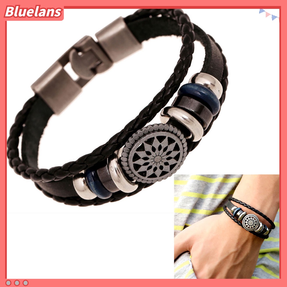 {In Stock} Wanita Pria Kulit Imitasi Lucu Keren Dikepang Cuff Gelang Perhiasan Punk Wristband