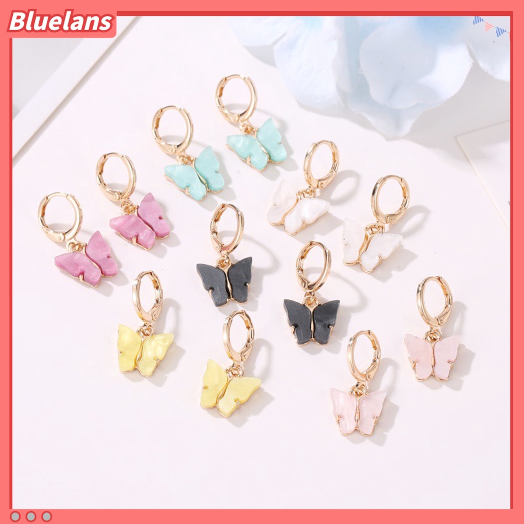 {In Stock} 1pasang Anting Bentuk Hewan Elegan Wanita Bahan Akrilik Warna Cerah Anting Menjuntai Untuk Pacaran