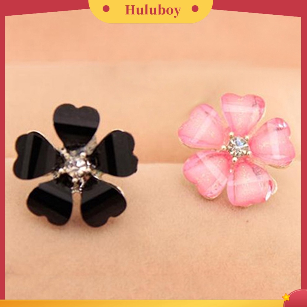 {Ready Stock} Ear Stud Kelopak Berlian Imitasi Motif Bunga Bahan Alloy Indah Berkilau Anting Untuk Wanita