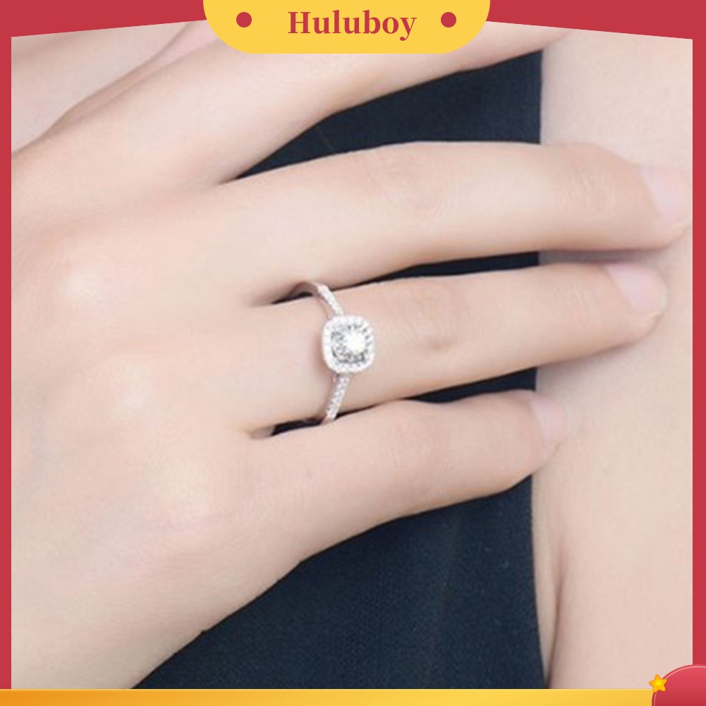 {Ready Stock} Fashion Lady Cubic Zirconia Bertatahkan Jari Cincin Pernikahan Pertunangan Perhiasan Hadiah