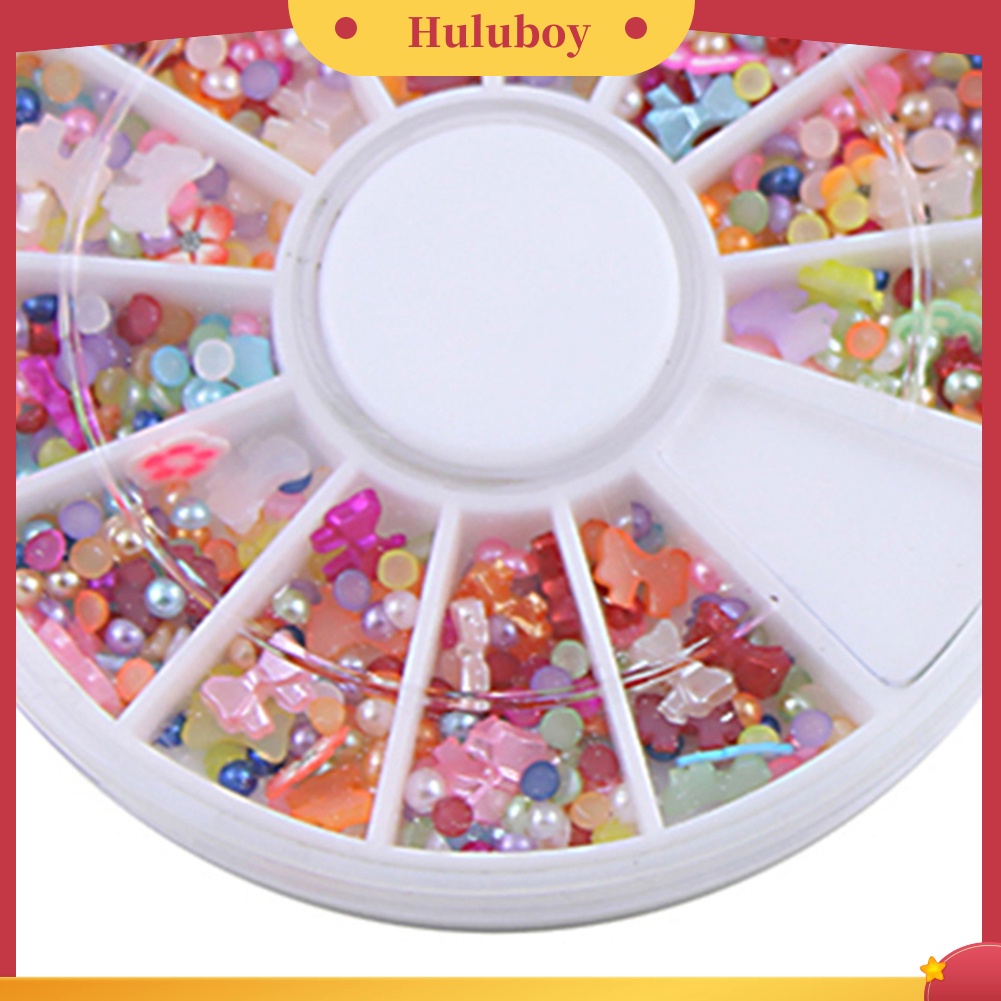 {In Stock} 500 Pcs Campuran Datar Kembali Bulat Mutiara Imitasi Manik Busur DIY Nail Art Tip Dekorasi