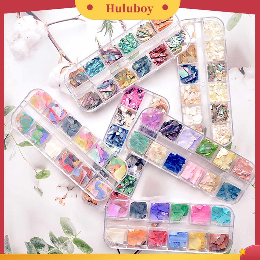 {In Stock} 1kotak Dekorasi Kuku Warna Vibrant Bentuk Tidak Teratur Shell Menarik Fragment Nail Decor DIY Hiasan Kuku Palsu Perlengkapan Kuku