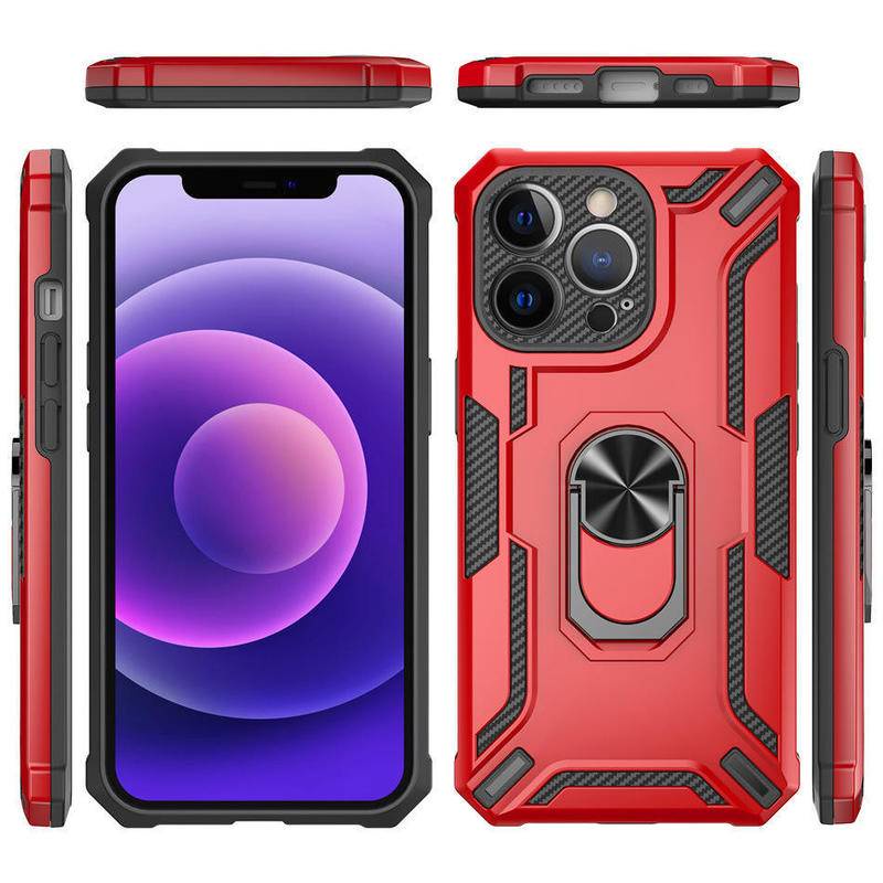 Shockproof Armor Kickstand Case Untuk iPhone 14 Pro Max Finger Holder Penutup Cincin Logam Magnetik Untuk Iphone13 12 11 Pro Max 14Plus