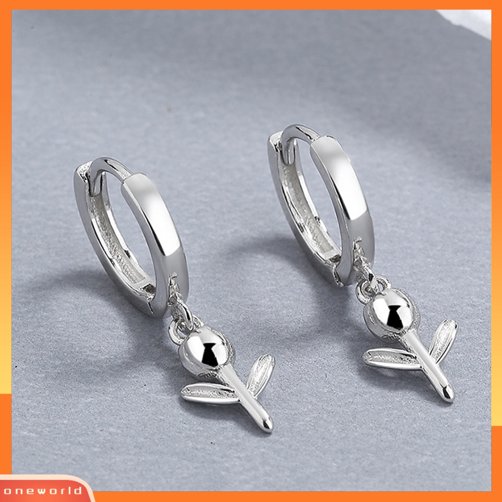 [OWR] 1pc Drop Earring Geometri Liontin High Gloss Electroplating Menawan Mewah Dekorasi Hypoallergenic Tulip Huggie Hoop Earring Perhiasan Aksesori