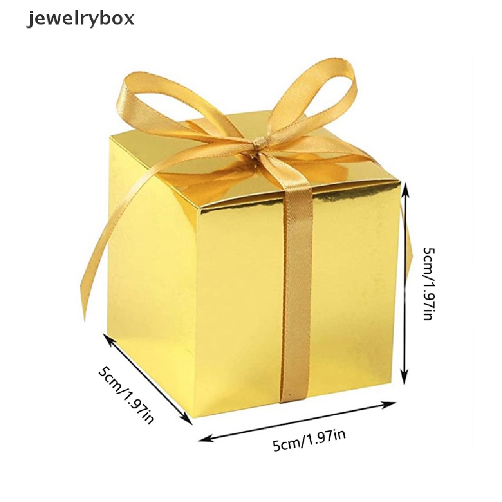 [jewelrybox] 10pcs Warna Paper Candy Box Kotak Kemasan Kado Coklat Persegi Untuk Butik Pernikahan