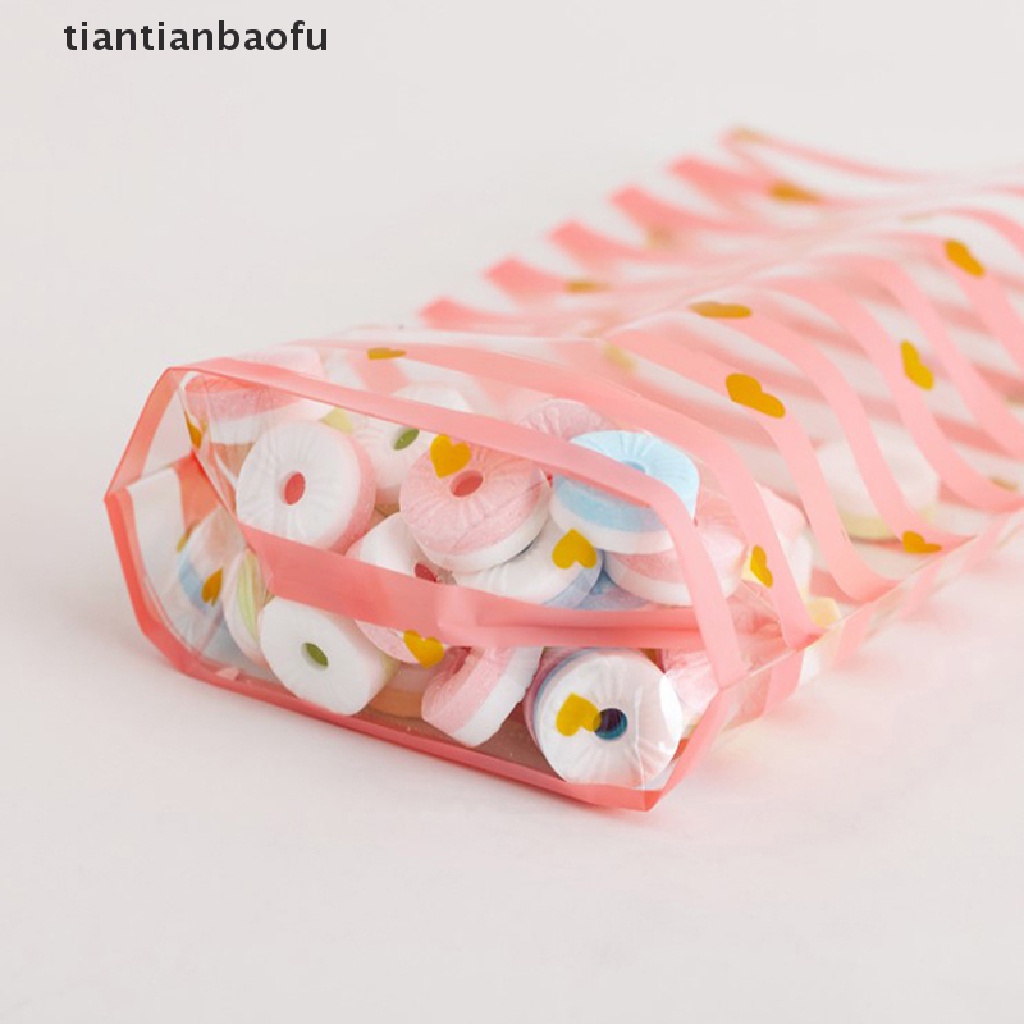 [tiantianbaofu] 100pcs Kantong Plastik Opp Bening Untuk Permen Lolipop Kue Kering Paket Bags Gift Bags Butik