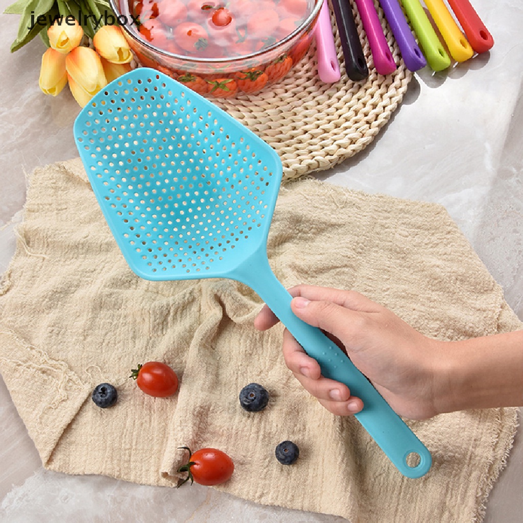 [jewelrybox] 1pc Sendok Sup Plastik Portabel Saringan Warna Warni Ladle Anti-Melepuh Skimmer Butik