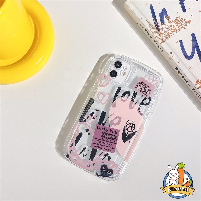 IPHONE Casing Kompatibel Untuk Iphone14 13 12 11 Pro Max X Xr Xs Max8 7 6 6s Plus SE 2020 Pasangan Lukisan Ponsel Case Tebal Airbag Shockproof Soft Silicone Case Protection Cover