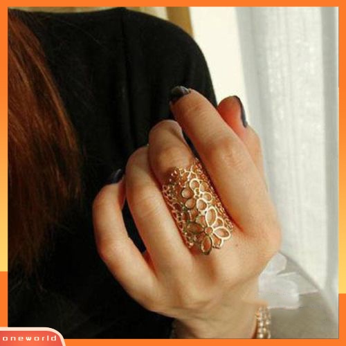 {oneworld} Fashion Perhiasan Wanita Berongga Bunga Paduan Pembukaan Yang Dapat Disesuaikan Pesta Prom Cincin