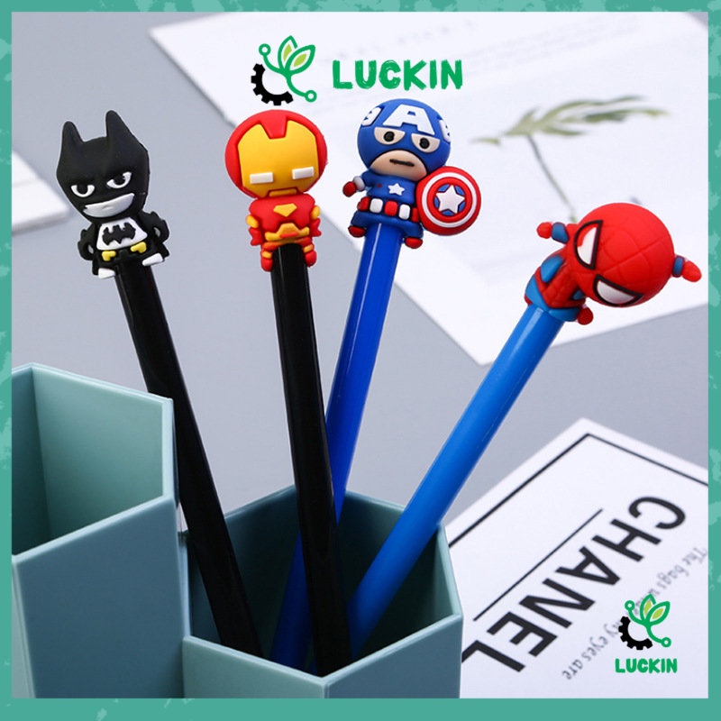 

Luckin (1pcs) Pulpen Karakter Lucu Model Cute Import/Pen Jel Kepala Karek karakter Motif Cuci Gudang