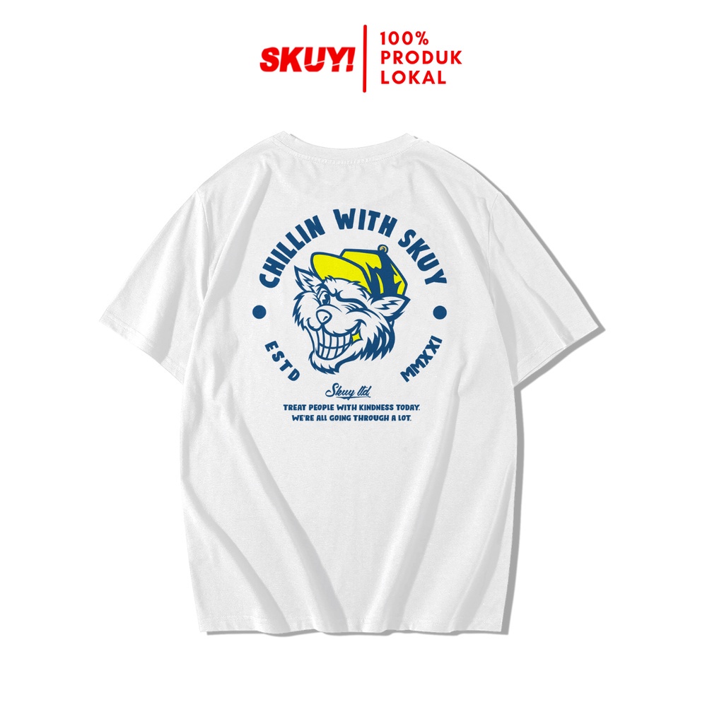 Skuy Kaos Dewasa Putih Unisex | Chillin With Skuy SKY195