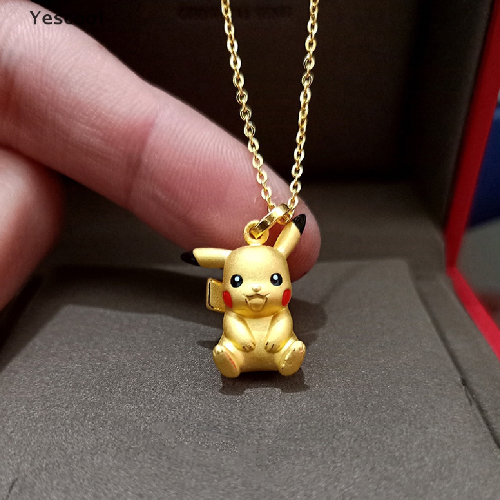 Yescool Pokemon Kartun Jepang Pikachu Kreatif Warna Emas Kalung Hadiah Natal ID