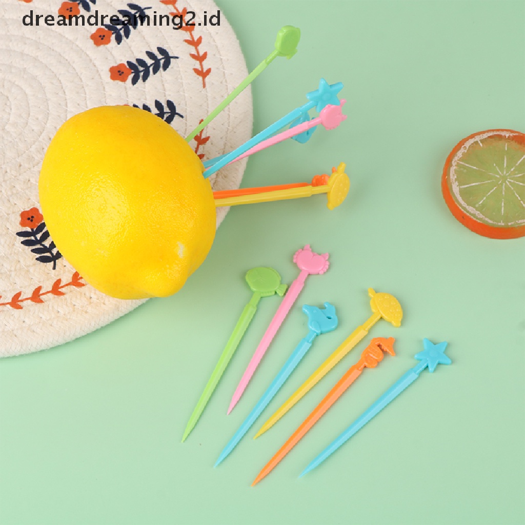 (hot) 20pcs/set Tusuk Gigi Makanan Hewan Lucu Kartun Tusuk Gigi Bento Garpu Buah//