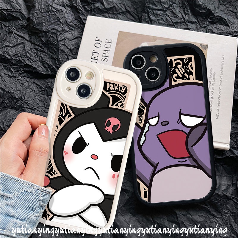 Soft Tpu Back Case Kompatibel Untuk IPhone 7Plus 11 13 12 14 Pro Max 6 7 8 6s Plus XS X XR Max SE 2020 Couple Kartun Lucu Kuromi Baku Cover