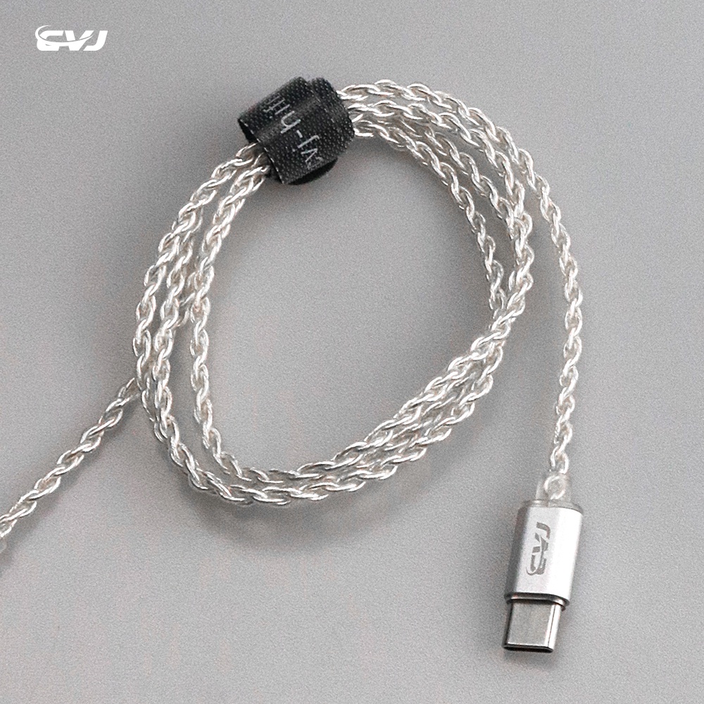 Cvj V5 TYPEC DAC HD-Decoded Lossless Silver-Layer HiFi Kabel Upgrade Dengan Mikrofon MMCX/0.75/0.78 Untuk KZ TRN CCA CSK