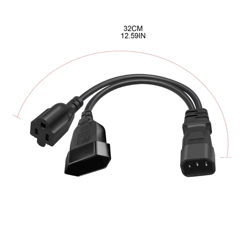 Zzz 1ft 32cm IEC320 C14 Ke Nema 5-15R+EU4 0mm AC-Power Extension Cable Kabel Adapter
