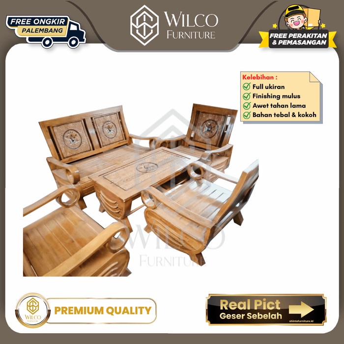 Kursi Tamu Jati Jepara Minimalis Tangan Gelung Sofa 2111 Furniture PLG | Sofa Jati JATIRA Palembang