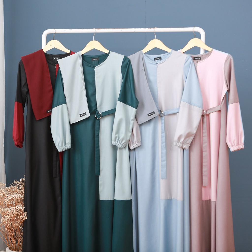 Giets - raya dress two tone series | gamis simpel