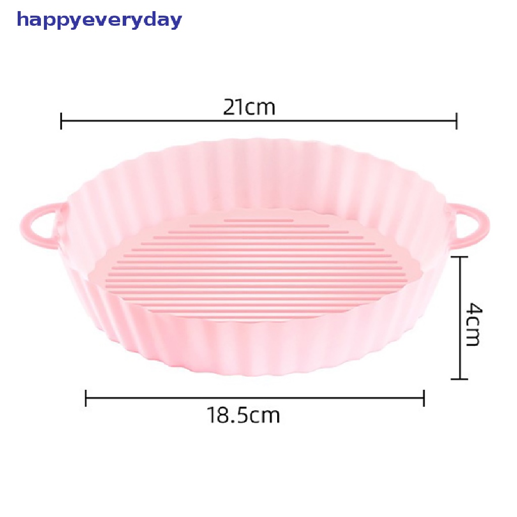 [happy] 21 cm Air Fryers Oven Baking Tray Fried Chicken Basket Mat AirFryer Silikon Pot Bulat Pengganti Grill Pan Aksesoris [ID]