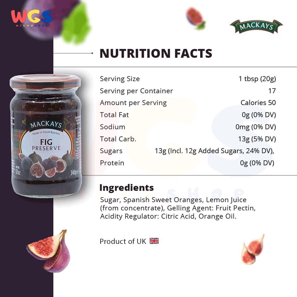 Selai Mackays Fig Preserve 340 gr - Selai Buah Ara