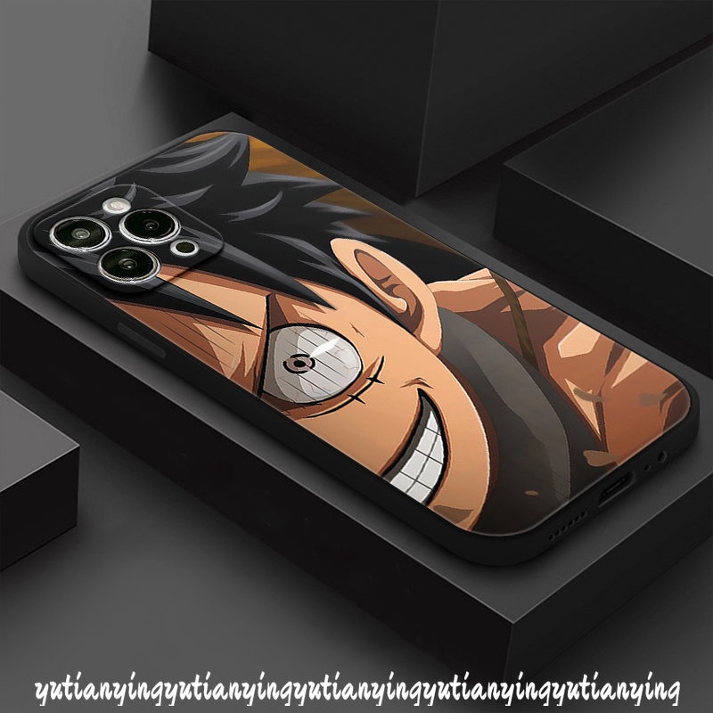 IPHONE Casing Kartun Tepi Lurus Tpu Lembut Kompatibel Untuk Iphone11 13 14 12 Pro Max 7Plus 8 6S 6 7 Plus X XS XR Max SE 2020 One Piece Luffy Roronoa Zoro Shockproof Cover