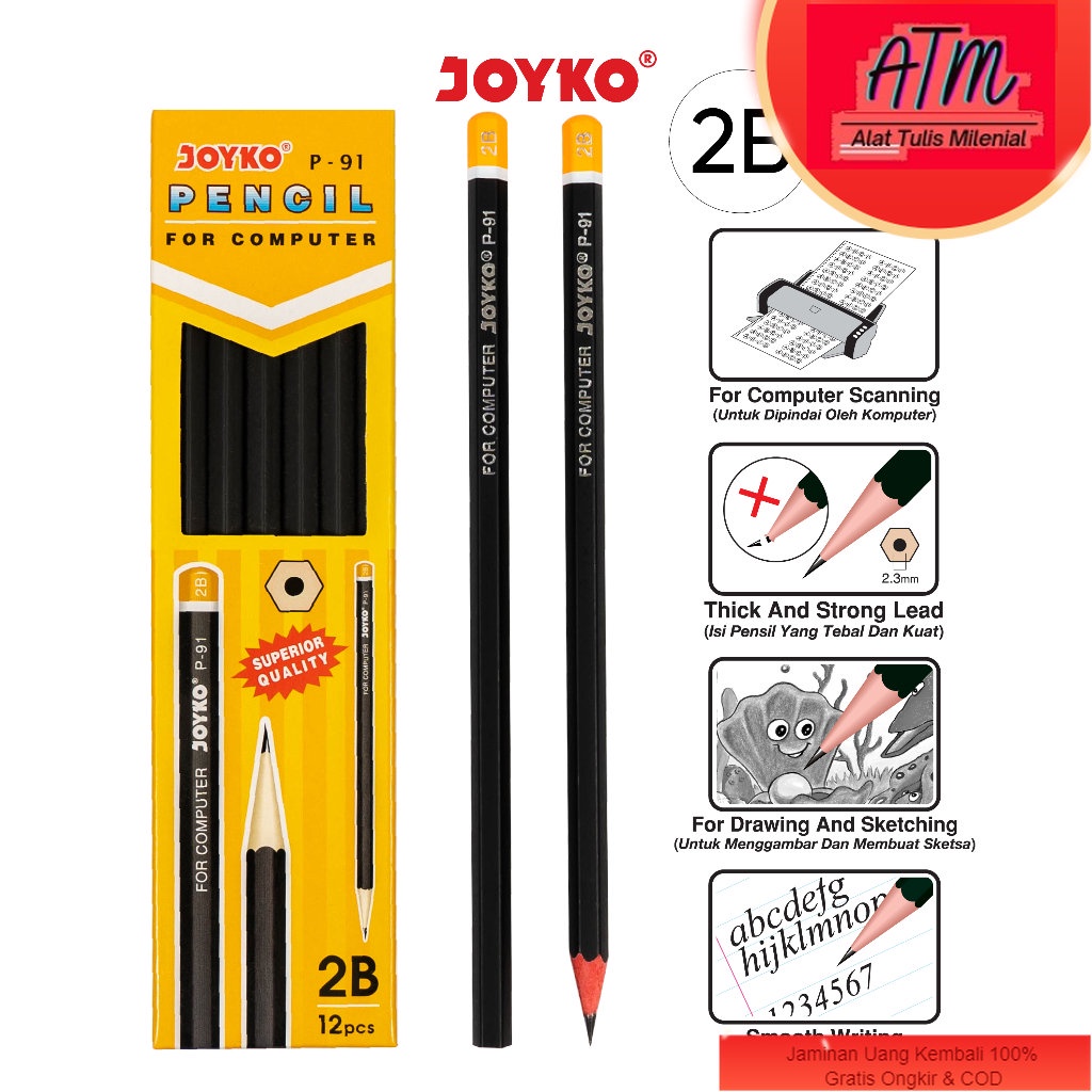 

Pencil Pensil Joyko P-91 2B 1 BOX 12 PCS