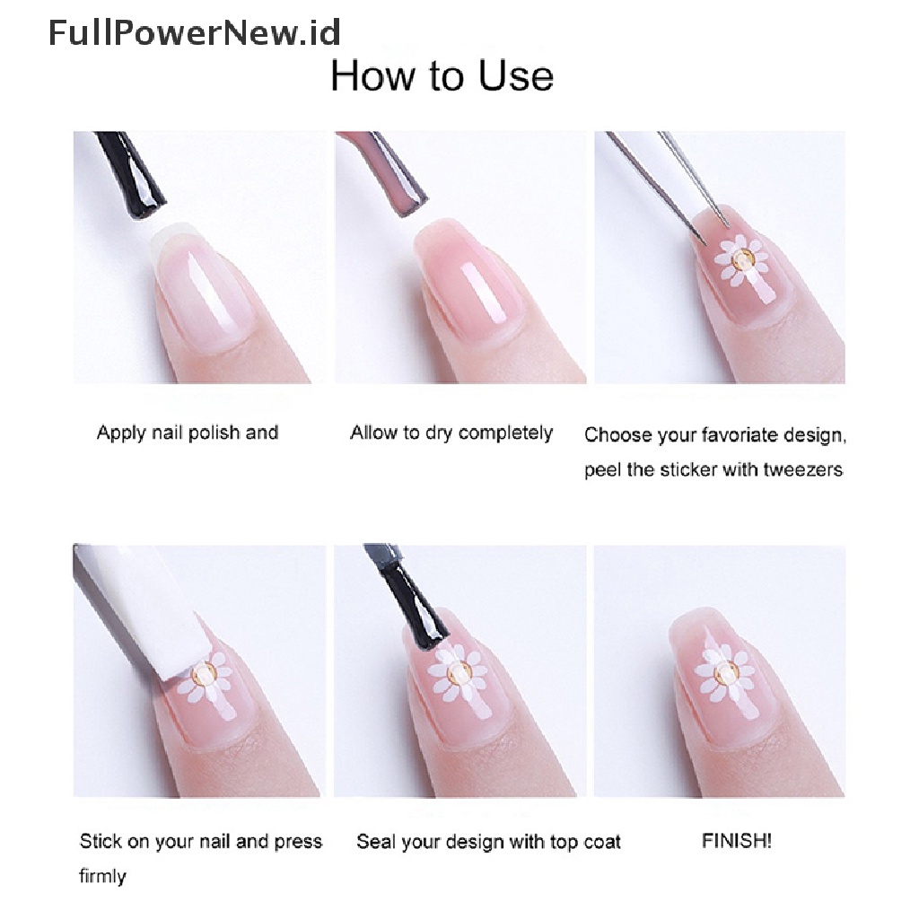 Power 5D Mushroom Nail Decals Jamur Warna-Warni Lem Belakang Nail Art Stiker ID