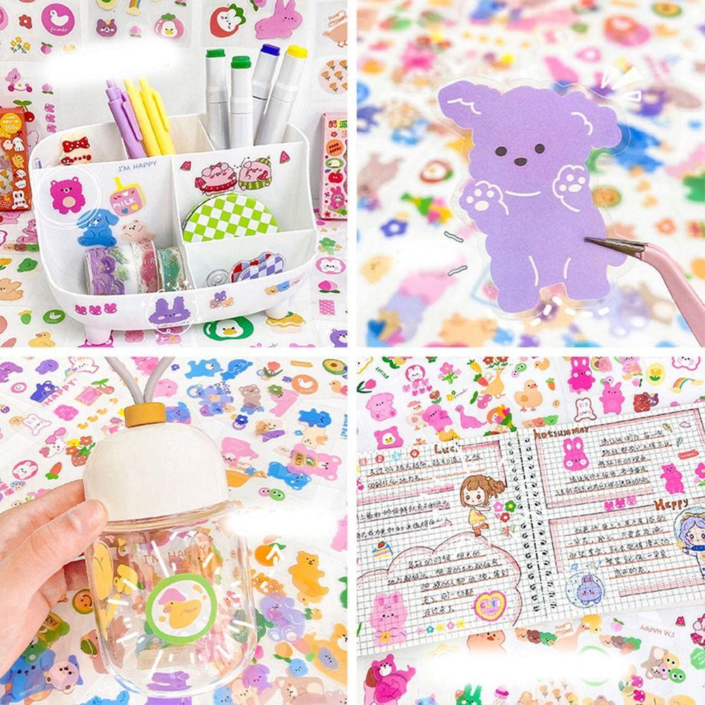 Mxbeauty Kotak Goo Card Guka Sticker Set Lucu Tahan Air Siswa Tangan Akun Diary Notebook Goo Card Stiker Dekoratif Stiker