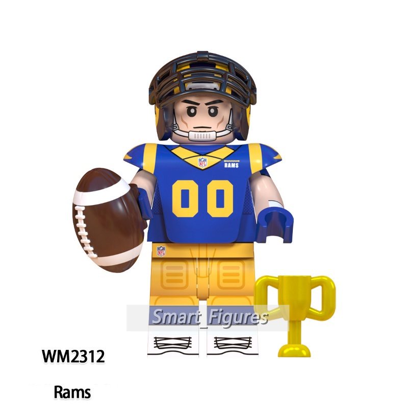 Rugby Series Minifigures New York Giants Los Angeles Rams Rakitan Blok Bangunan Mainan Hadiah Anak Dekorasi Desktop