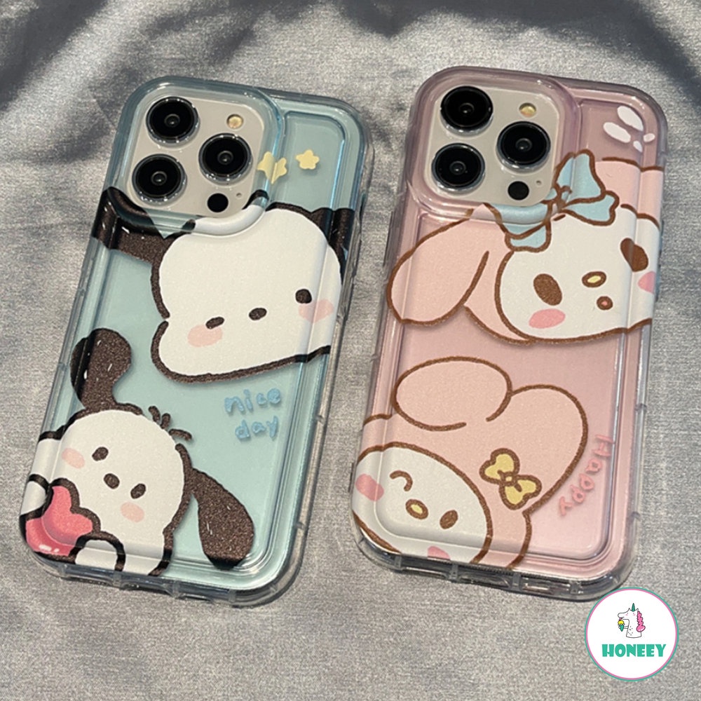 IPHONE Casing Ponsel Apel Anjing Pacha Kartun Lucu Kompatibel Dengan Iphone11 12 13 14 Pro Max Airbag Transparan Lembut Shockproof Back Cover