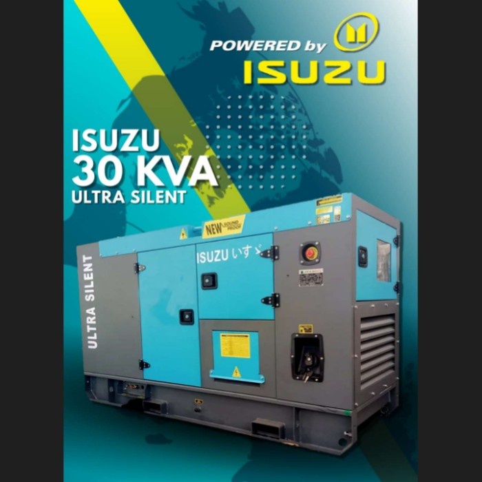 Genset 30 KVA Silent Diesel Isuzu Ultra Silent - Genset Silent Isuzu - Genset Listrik Jepang - Gense