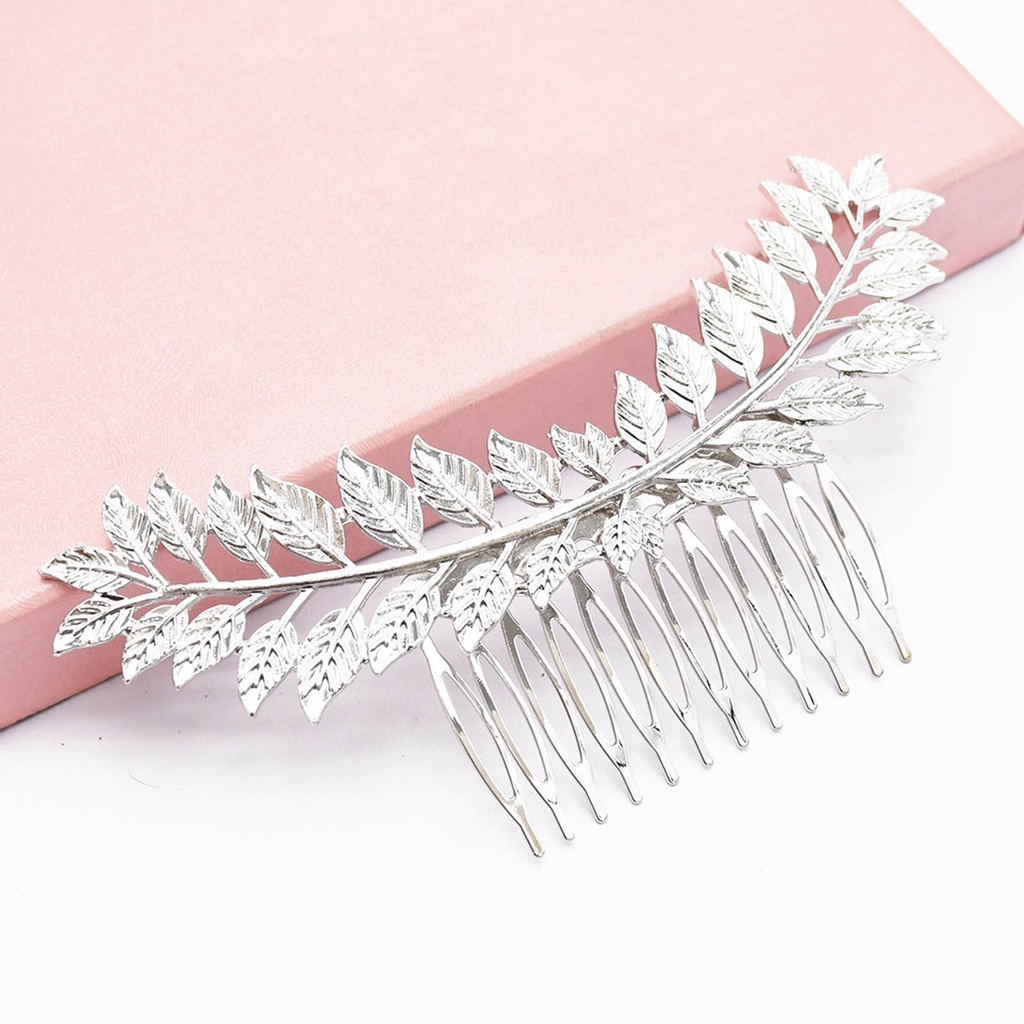 Leaf Hair Combs Bride Wedding Aksesoris Rambut Daun Silver Gold Headpiece Untuk Dewi Pakaian Sehari-Hari