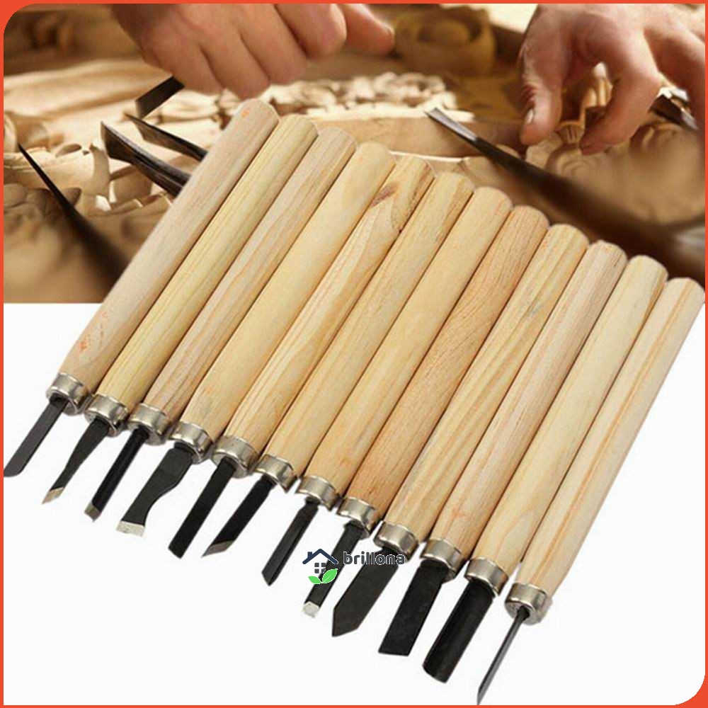 TOOKIE Set Pisau Ukir Pahat Kayu 12 in 1 Wood Carving Knife - KSJ-12