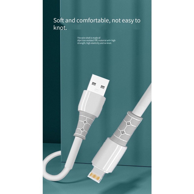 Kabel Cairan Silikon 66W Super Fast Charging Untuk iPhone Android Type C Kabel Cas Telepon