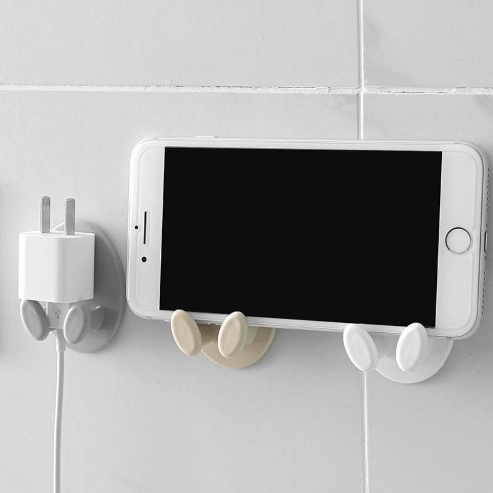 [Elegan] Hook Menempel 2Pcs Gantungan Tempel Dinding Perekat Diri Bentuk Oval Alat Penyimpanan Plug Hook