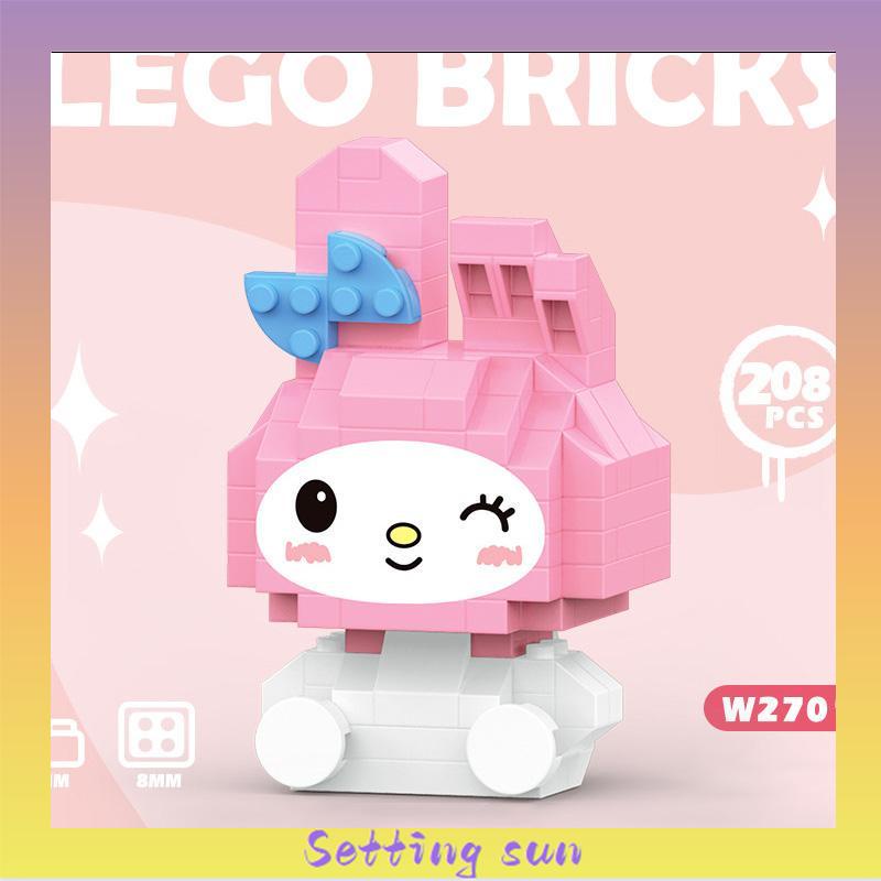 Mainan Balok Susun Sanrio kuromi Mainan Anak Mainan Edukasi DIY 3DPuzzle Nano Block TN