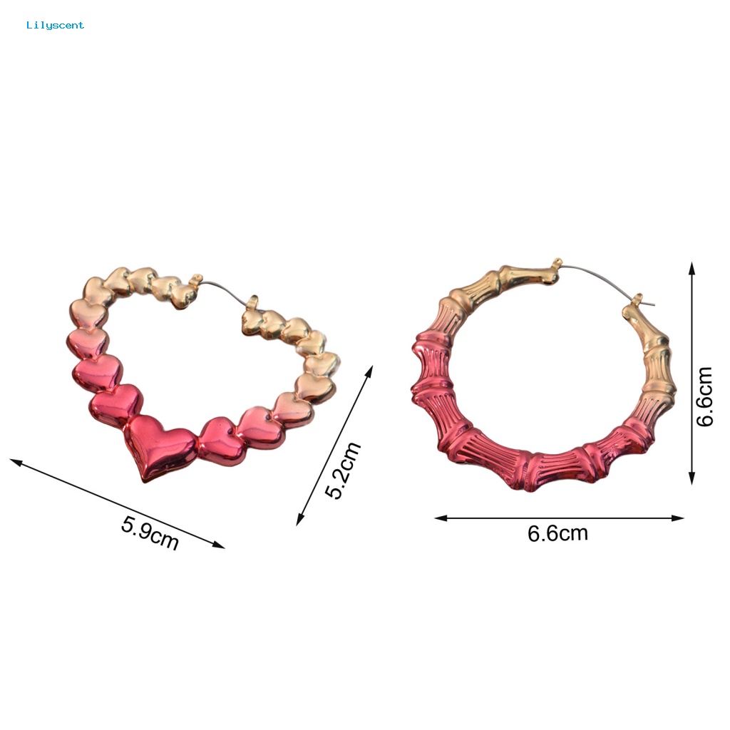 Lilyscent 1pasang Anting Liontin Ringan Untuk Pacaran Sederhana Bulat Cinta Anting Stud Berbentuk Hati All-match