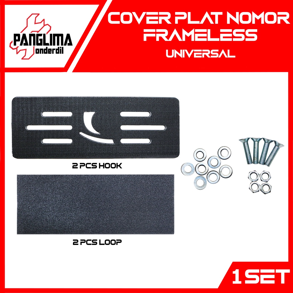 Cover Plat Nomor Plastik Hitam Framless Motor Universal Honda-Yamaha-Suzuki Bebek-Matic Polos Tanpa Frame Pinggiran Tatakan-Dudukan Pelat No-Nomer