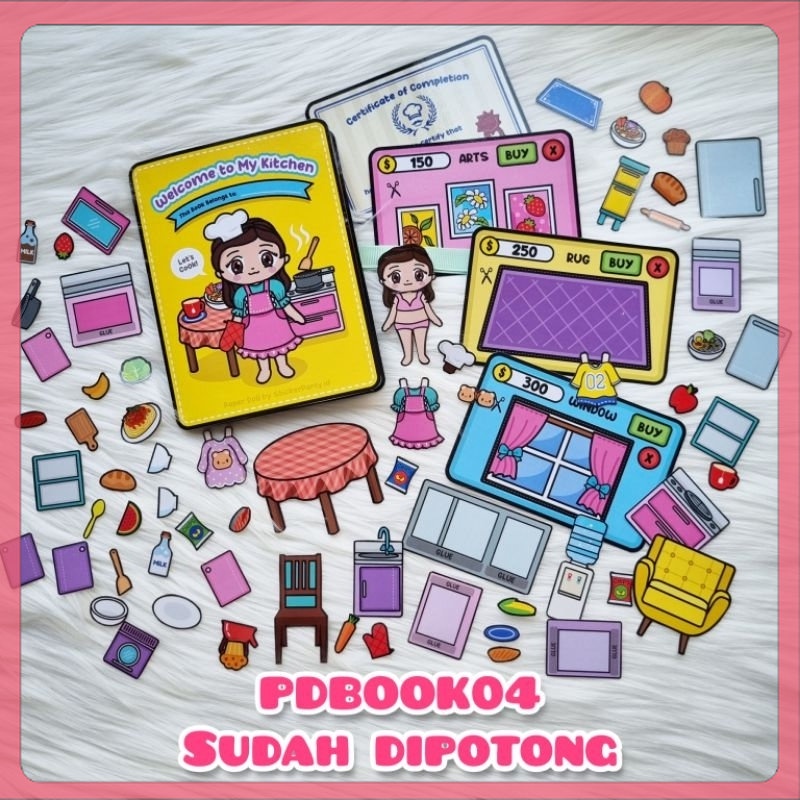 Sticker Party Paper Doll House Boneka Kertas Rumah Rumahan Mainan Edukatif PDBOOK01 Anak Ruang Kamar