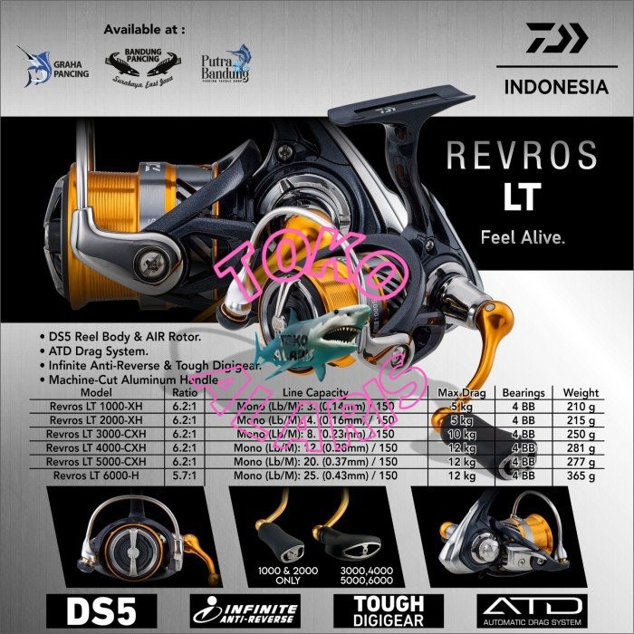 REEL DAIWA MURAH REVROS LT - 2000XH
